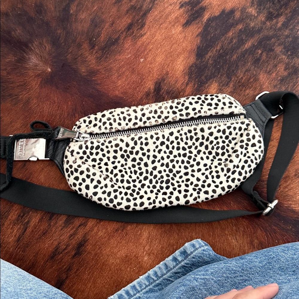Aimee Kestenberg Leopard Print Bum Bag with Black Strap
